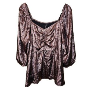 Lane Bryant Metallic Purple rose gold blouse top Size 18 NWT